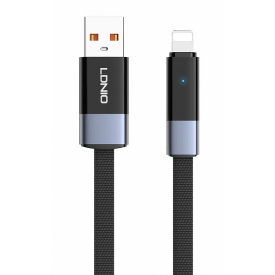 LDNIO καλώδιο Lightning σε USB LS242i, flat, 30W, 480Mbps, 2m, μαύρο