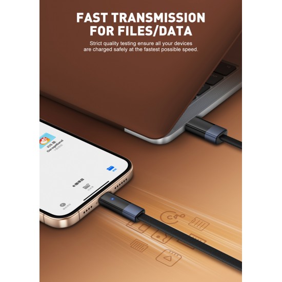 LDNIO καλώδιο Lightning σε USB LS242i, flat, 30W, 480Mbps, 2m, μαύρο