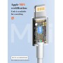 LDNIO καλώδιο Lightning σε USB-C MFi01, MFi, 30W, 480Mbps, 1m, λευκό