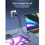 LDNIO φορτιστής τοίχου Q7 με καλώδιο USB-C, USB/Lightning/2x USB-C, GaN, 65W, μπλε