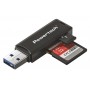 POWERTECH card reader PT-1605 για SD & micro SD, USB 3.0, 5Gbps, μαύρο