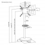 BRATECK βάση τηλεόρασης δαπέδου FS38-44TWE, 32-65", έως 50kg, με 2x ράφια, ροδάκια, μαύρη