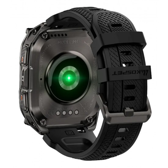 KOSPET smartwatch TANK M4, heart rate, 1.96" AMOLED, GPS, 10 ATM & IP69K, μαύρο