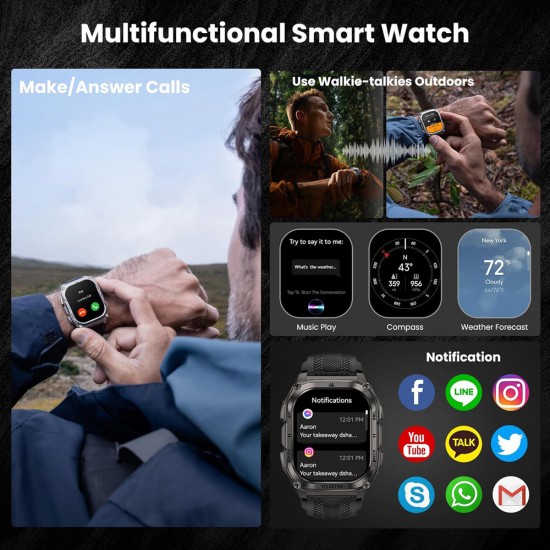 KOSPET smartwatch TANK M4, heart rate, 1.96" AMOLED, GPS, 10 ATM & IP69K, μαύρο
