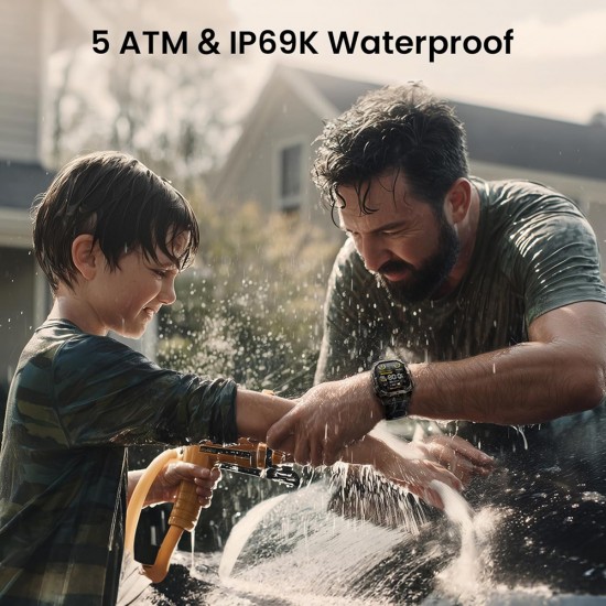KOSPET smartwatch TANK M4C, heart rate, 1.96" AMOLED, GPS, 5 ATM & IP69K, με φακό, μαύρο
