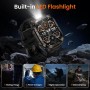 KOSPET smartwatch TANK M4C, heart rate, 1.96" AMOLED, GPS, 5 ATM & IP69K, με φακό, μαύρο