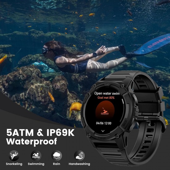 KOSPET smartwatch TANK S2, heart rate, 1.32" AMOLED, GPS, 5 ATM & IP69K, μαύρο