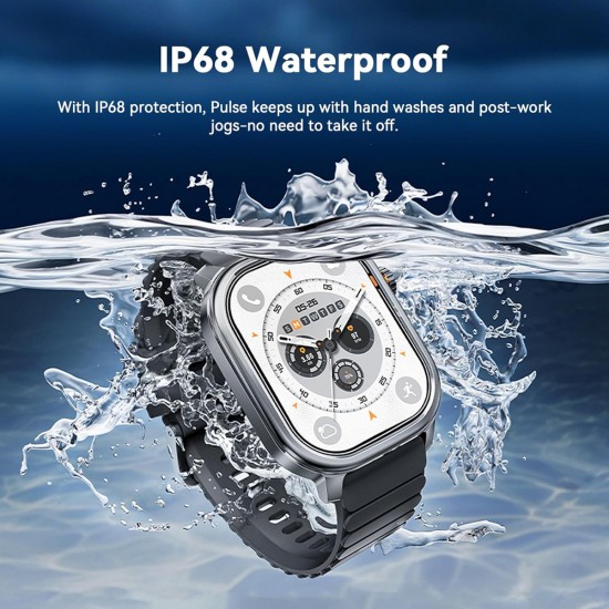 KOSPET smartwatch Pulse, heart rate, 1.96" AMOLED, IP68, μαύρο