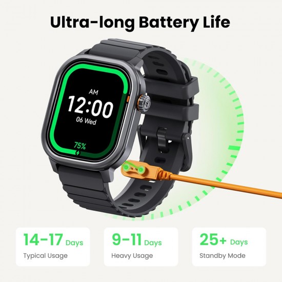KOSPET smartwatch Pulse, heart rate, 1.96" AMOLED, IP68, μαύρο