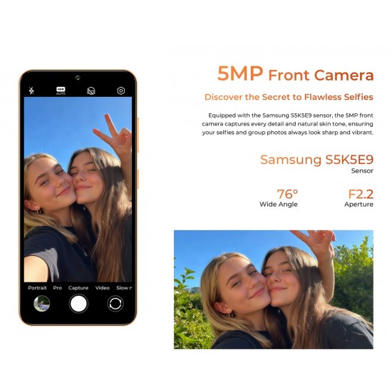 OUKITEL smartphone C17, 6.52", 4/64GB, 5000mAh, πορτοκαλί