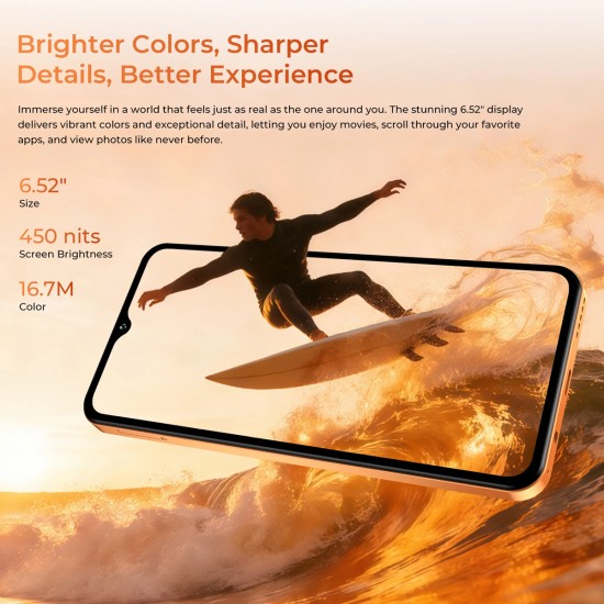 OUKITEL smartphone C17, 6.52", 4/64GB, 5000mAh, πορτοκαλί