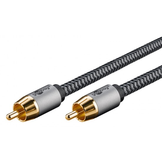 GOOBAY καλώδιο ήχου RCA σε RCA 65297, 3m, μαύρο/ασημί