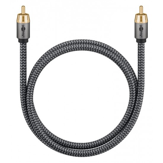 GOOBAY καλώδιο ήχου RCA σε RCA 65298, 5m, μαύρο/ασημί