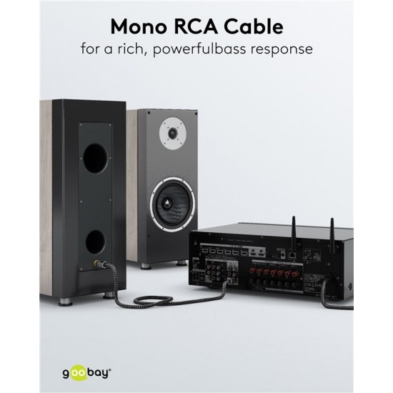GOOBAY καλώδιο ήχου RCA σε RCA 65298, 5m, μαύρο/ασημί