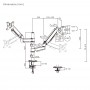 POWERTECH βάση γραφείου για 2x οθόνες PT-1628, 17-32", έως 9kg