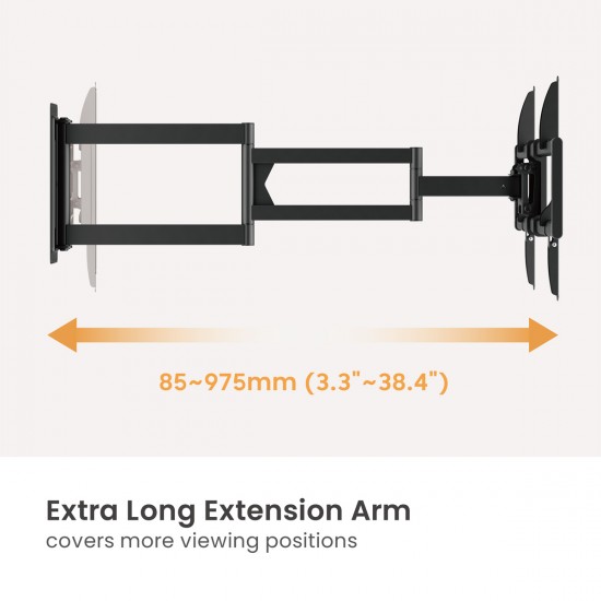 BRATECK επιτοίχια βάση τηλεόρασης LPA95-465XL, 37-86", έως 50kg, full motion