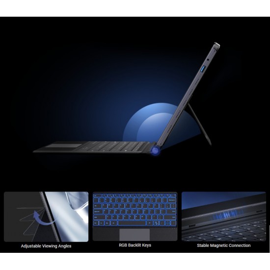 CHUWI tablet Hi10 Max με πληκτρολόγιο/θήκη, 12.96", 12/512GB, Windows 11 Pro, 4820mAh, γκρι