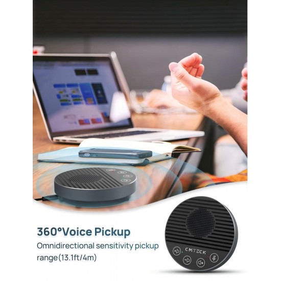 CMTECK επιτραπέζιο μικρόφωνο LE2102 με ηχείο, omnidirectional, USB/USB-C, μαύρο