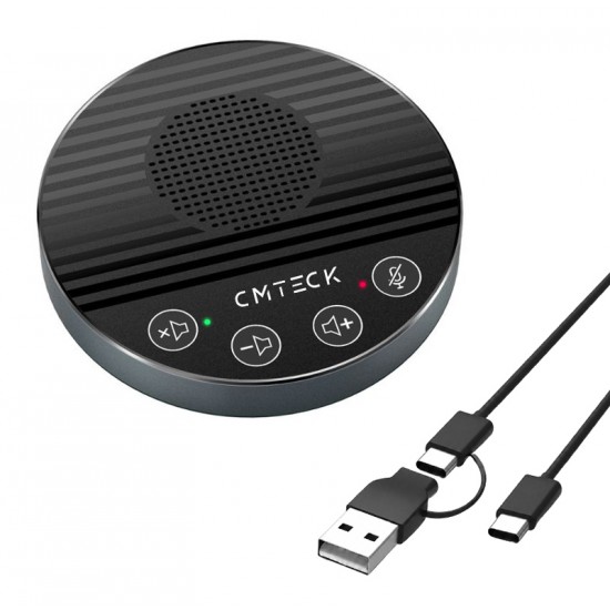 CMTECK επιτραπέζιο μικρόφωνο LE2102 με ηχείο, omnidirectional, USB/USB-C, μαύρο