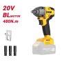 DELI κρουστικό μπουλονόκλειδο μπαταρίας DC235Z, Brushless, 20V, 480N.m, 1/2"