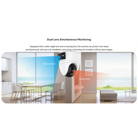 VSTARCAM smart κάμερα CS2DR, 3MP, dual lens, WiFi, PTZ, SD