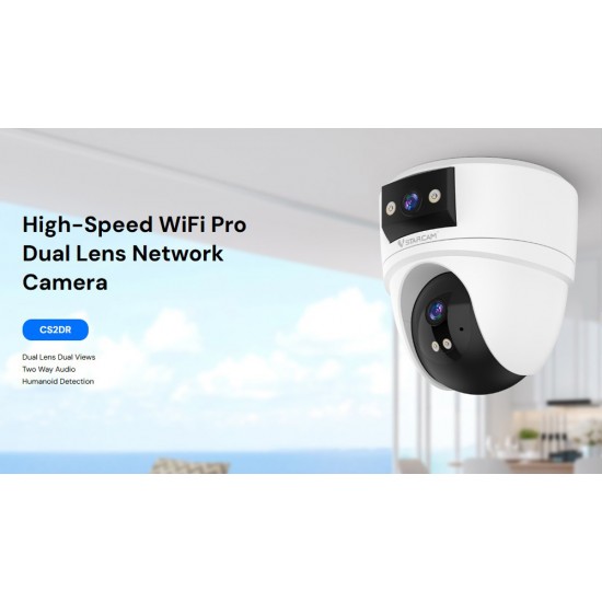 VSTARCAM smart κάμερα CS2DR, 3MP, dual lens, WiFi, PTZ, SD