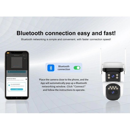 VSTARCAM smart ηλιακή κάμερα BG621DR, dual lens, 3MP, 4G, SD, PTZ, IP66
