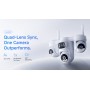VSTARCAM smart ηλιακή κάμερα AG623FR, four-lens, 3MP, 4G, SD, PTZ, IP66