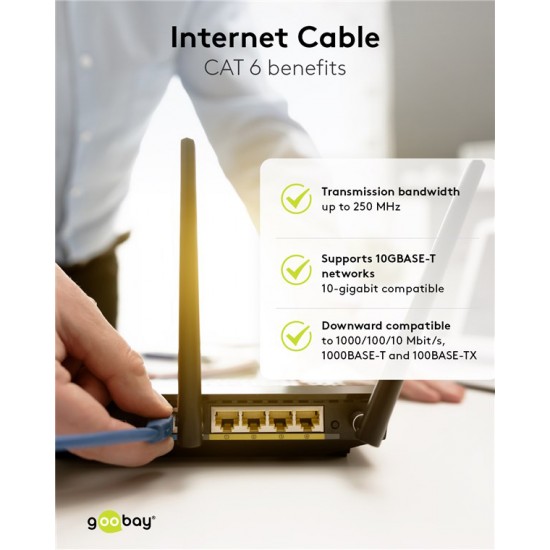 GOOBAY καλώδιο δικτύου 68289, CAT 6 S/FTP, copper, 250MHz, 1m, πράσινο