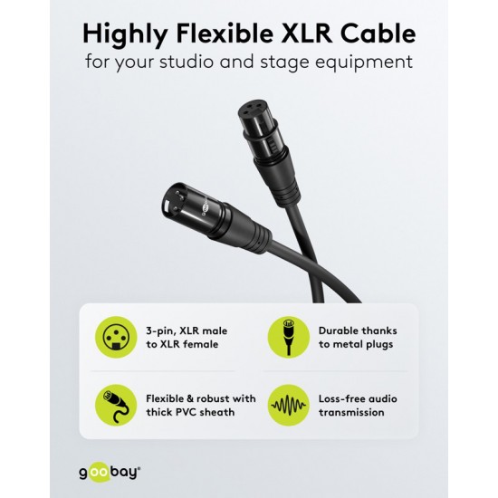 GOOBAY καλώδιο προέκτασης ήχου XLR 80039, 5m, μαύρο