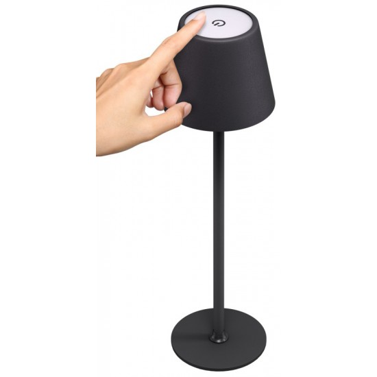 GOOBAY επιτραπέζιο φωτιστικό 77673, 3000K, dimmable, επαναφορτιζόμενο, μαύρο