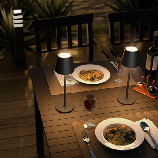 GOOBAY επιτραπέζιο φωτιστικό 77673, 3000K, dimmable, επαναφορτιζόμενο, μαύρο