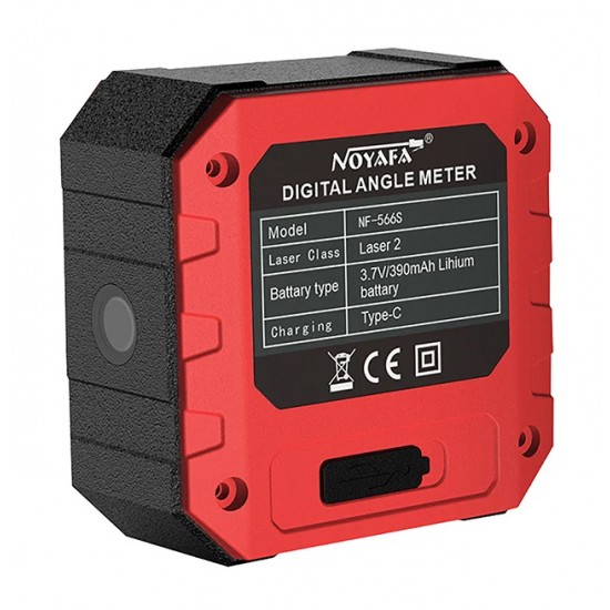 NOYAFA ψηφιακό γωνιόμετρο laser NF-566S, 4x90°, μαγνητικό σώμα, 390mAh