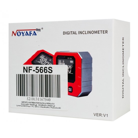 NOYAFA ψηφιακό γωνιόμετρο laser NF-566S, 4x90°, μαγνητικό σώμα, 390mAh