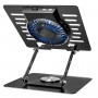 POWERTECH βάση & ψύξη laptop PT-1630 έως 17", 110mm LED fan, μεταλλική, μαύρη