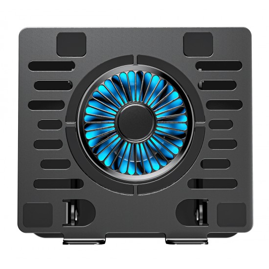 POWERTECH βάση & ψύξη laptop PT-1630 έως 17", 110mm LED fan, μεταλλική, μαύρη