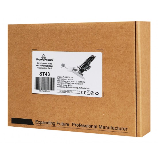 POWERTECH κάρτα μετατροπής PCIe σε PCI ST43, PLX PEX8112