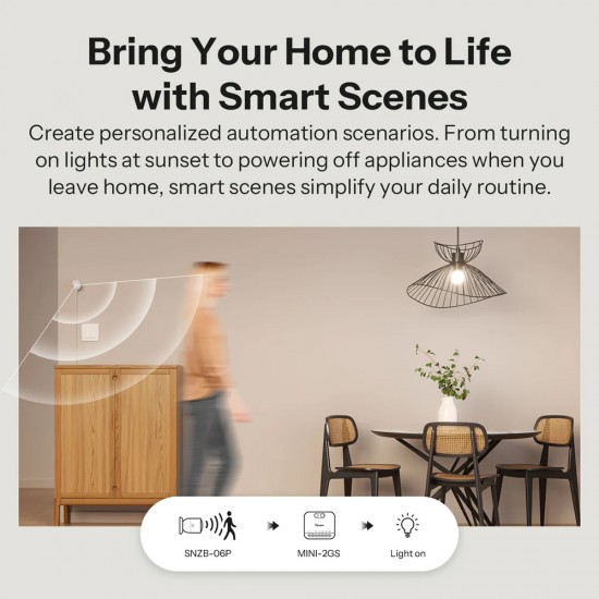 SONOFF smart διακόπτης MINI DUO, 2 κανάλια, WiFi, συμβατός με Matter, 16A, λευκός