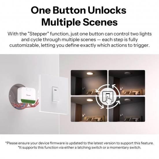 SONOFF smart διακόπτης MINI DUO, 2 κανάλια, WiFi, συμβατός με Matter, 16A, λευκός