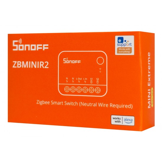 SONOFF smart διακόπτης ZBMINIR2, 1 κανάλι, ZigBee 3.0, 10A, λευκός