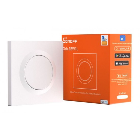 SONOFF smart επιτοίχιος διακόπτης Orb-ZBW1L, μονός, ZigBee 3.0, 6A, λευκός