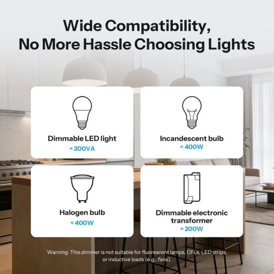SONOFF smart επιτοίχιος διακόπτης dimmer Orb-DIM, WiFi, Matter, 400W, λευκός