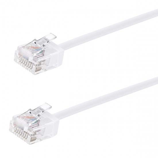 POWERTECH καλώδιο δικτύου CAB-N467, Cat 6A U/UTP, ultra slim, copper, 500MHz, 0.15m, λευκό