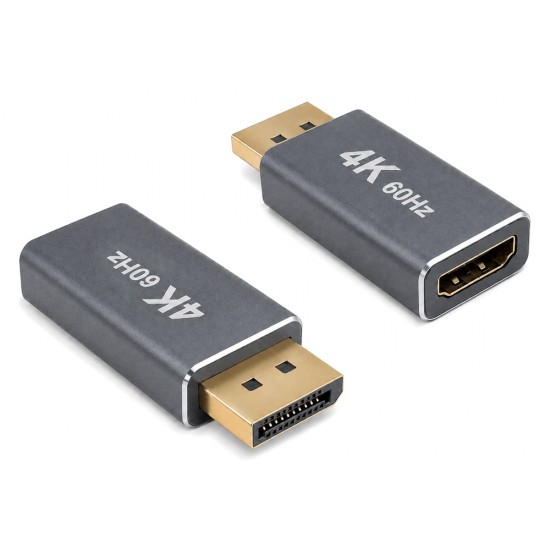 POWERTECH αντάπτορας DisplayPort σε HDMI CAB-DP085, 4K/60Hz, γκρι