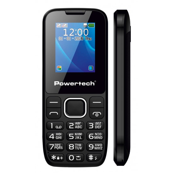 POWERTECH κινητό τηλέφωνο Milly Small III, 1.77", dual SIM, με κάμερα, μαύρο