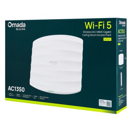 TP-LINK access point EAP225, AC1350 MU-MIMO, οροφής, V4.20