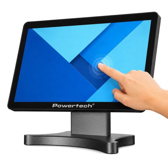 POWERTECH οθόνη αφής PT-1631, LCD, 17.3" 1920x1080p, HDMI/VGA, VESA 75x75mm, μαύρη