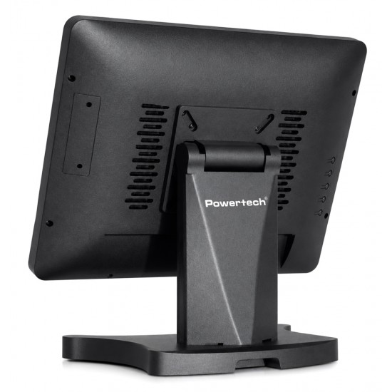 POWERTECH οθόνη αφής PT-1632, LCD, 15" 1024x768p, HDMI/VGA, VESA 75x75mm, μαύρη