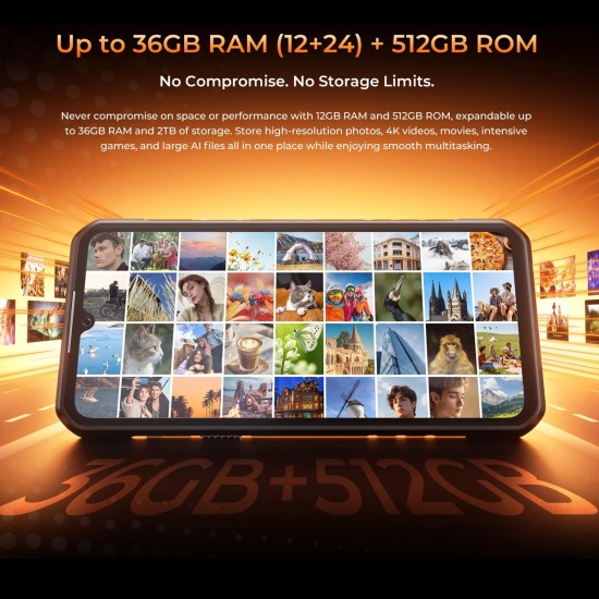 OUKITEL smartphone WP68 Air, 6.88", 12/512GB, 5G, 8000mAh, IP68/IP69K/MIL-STD-810H, πορτοκαλί