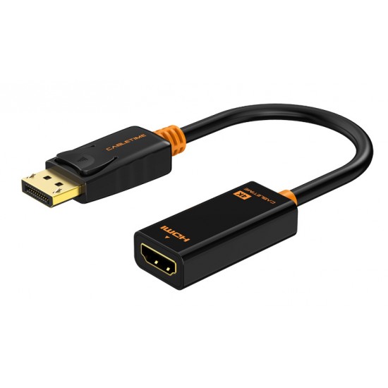 CABLETIME αντάπτορας DisplayPort σε HDMI CT-AV586-01G4K, 4K/30Hz, μαύρος